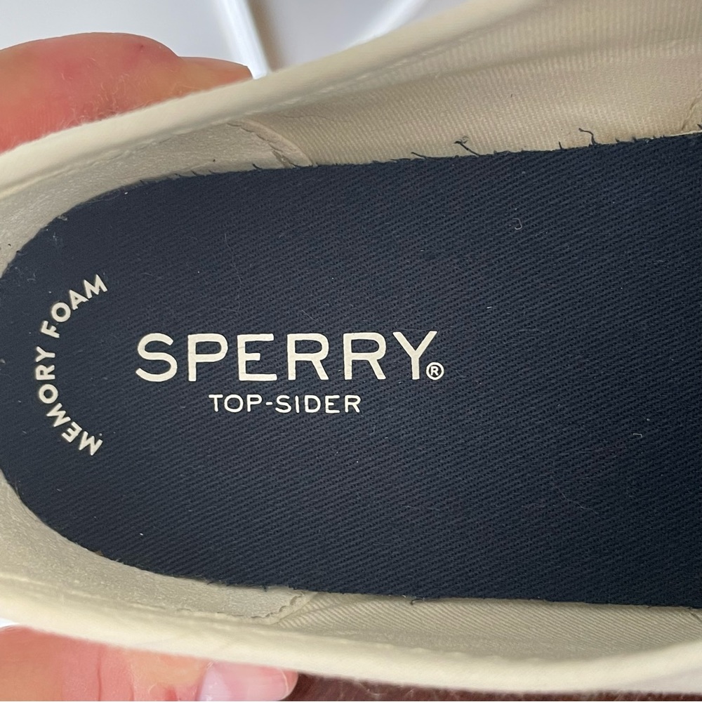 BNWT Sperry Top Sider White Canvas Lace-Up Sneakers - Picture 6 of 6